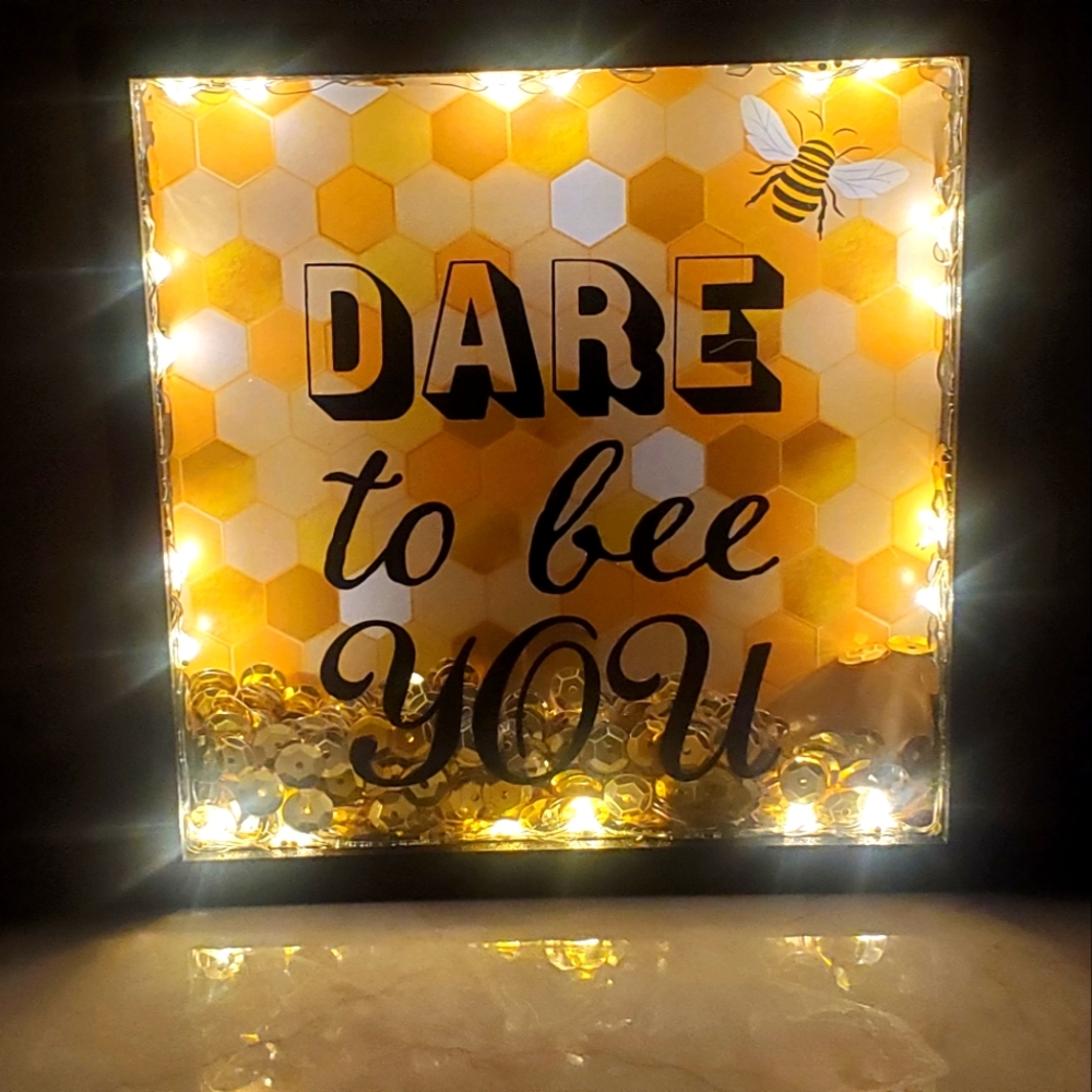 LED light inspirational shadow box frame